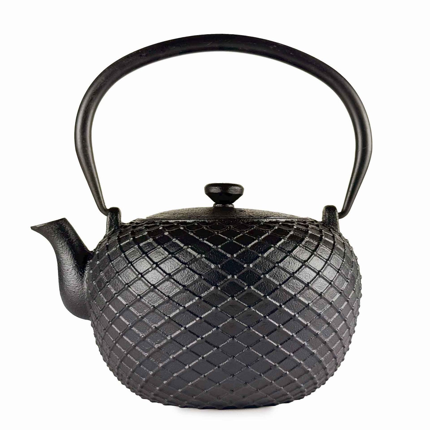 Schwarze Gusseisen-Teekanne Yume mit Struktur