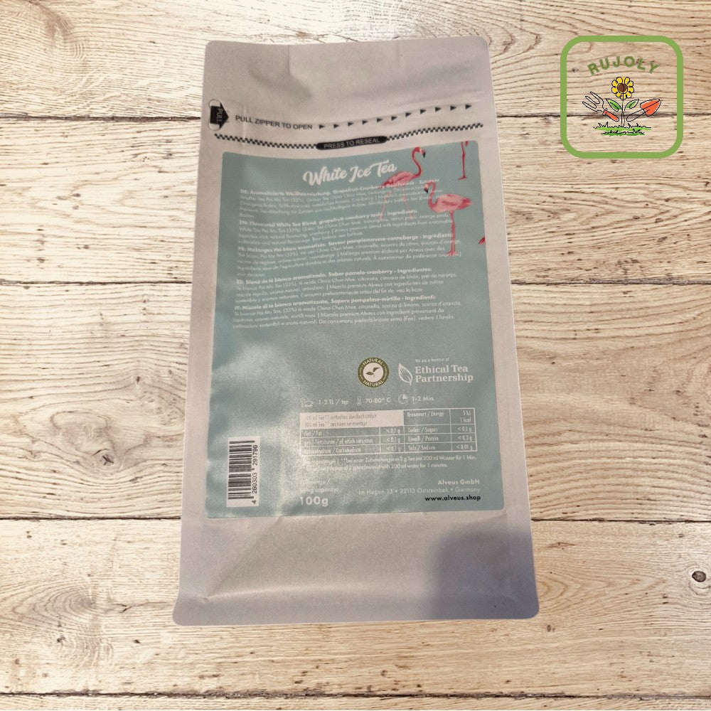 Weißter Tee mit fruchtigen Noten von Grapefruit und Cranberry in nachhaltiger Verpackung – Genuss mit Stil.