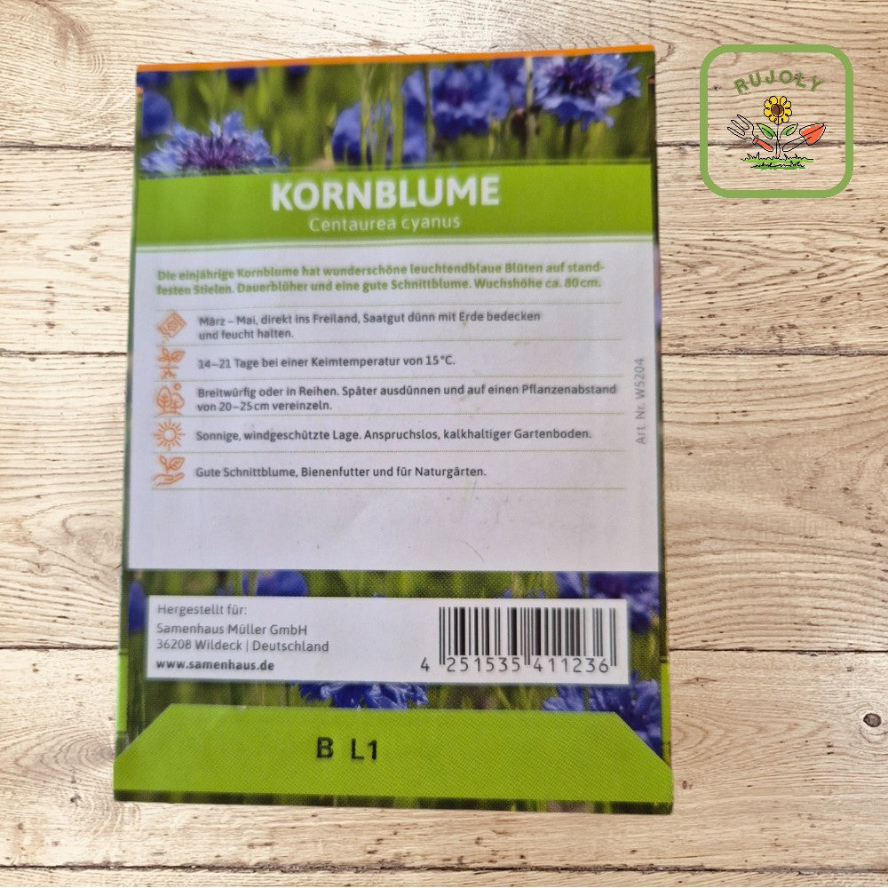 Kornblume – Leuchtend blaue Sommerblume (Centaurea cyanus, 30 Korn) für Garten und Natur