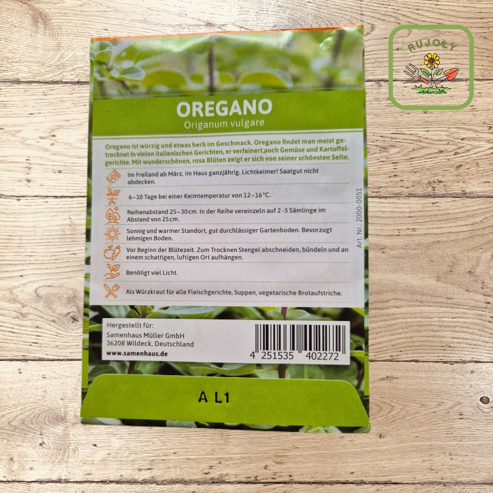 Oregano – Würziges Kräuterkraut (Origanum vulgare) mit 200 Korn für Garten und Küche