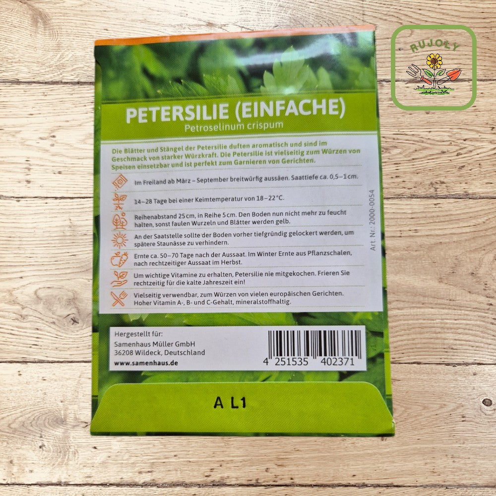 Petersilie Mooskrause – Aromatisches Würzkraut (Petroselinum crispum, 250 Korn) für Garten und Küche