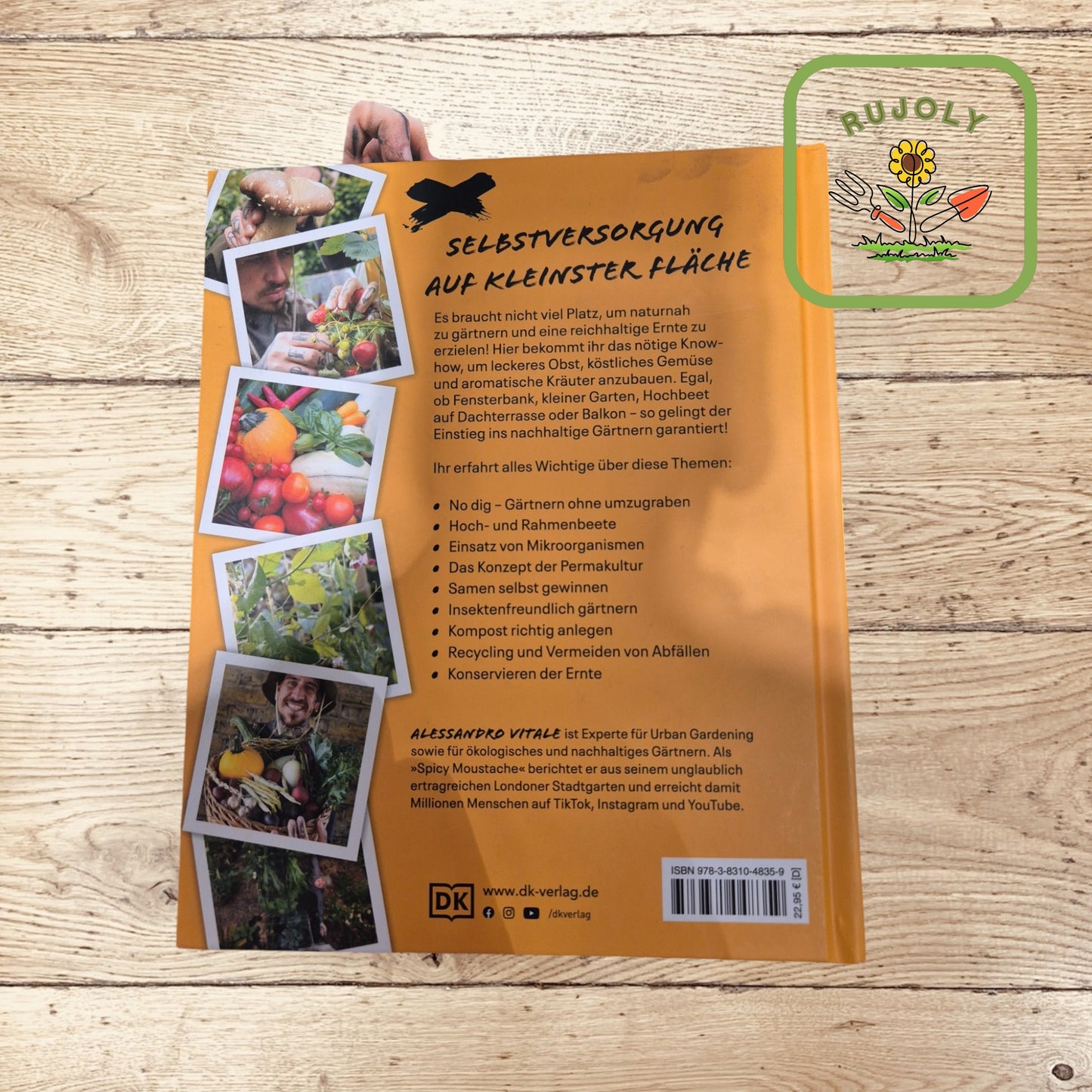 Urban Gardening Buch, Alessandro Vitale, nachhaltig, Permakultur, No Dig, Selbstversorgung, Garten, Balkon, Anbau.