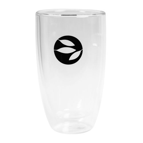 alveus® doppelwandiges Teeglas lang 300 ml mit schwarzem alveus Logo
