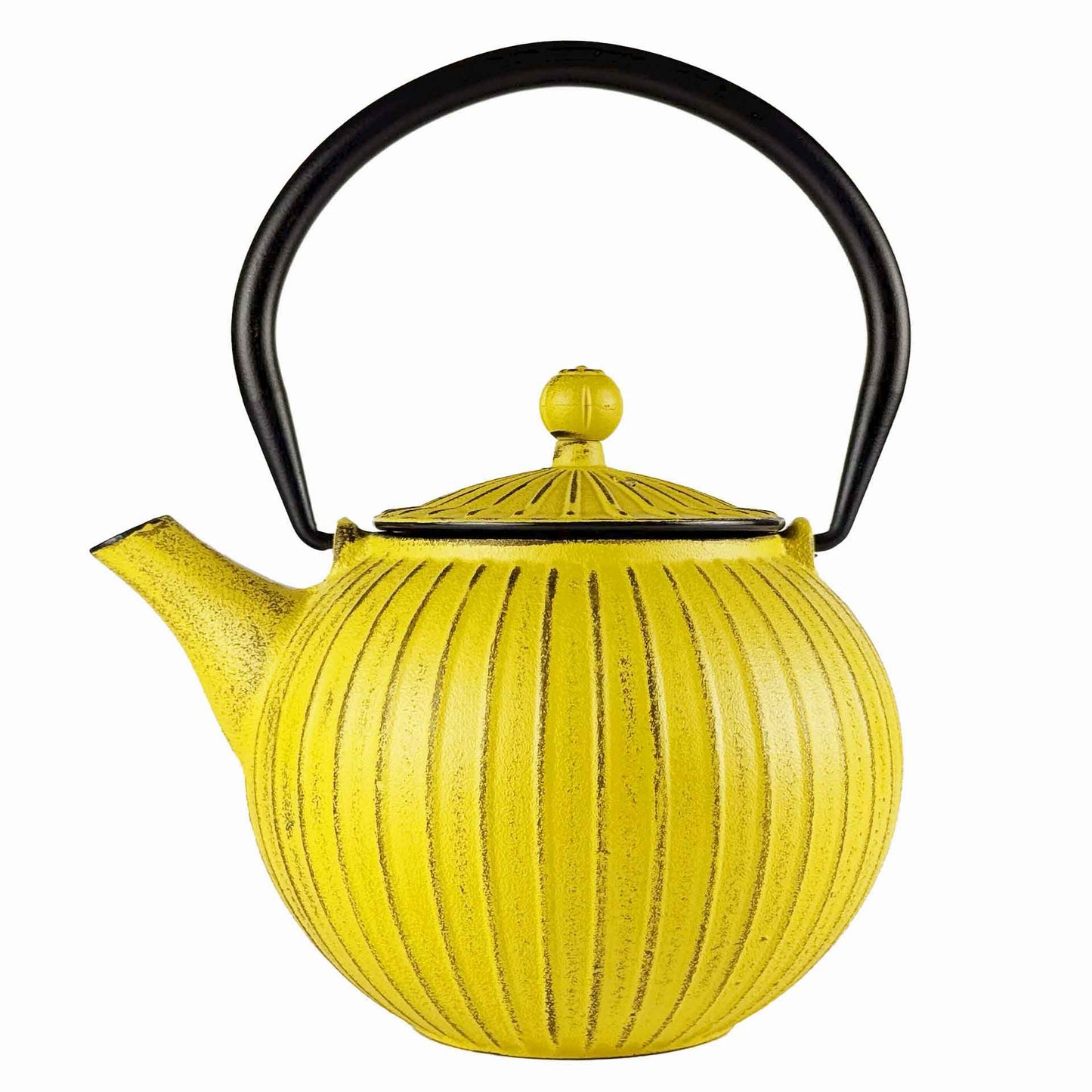 Detailansicht Apsara Teekanne gelb aus Gusseisen