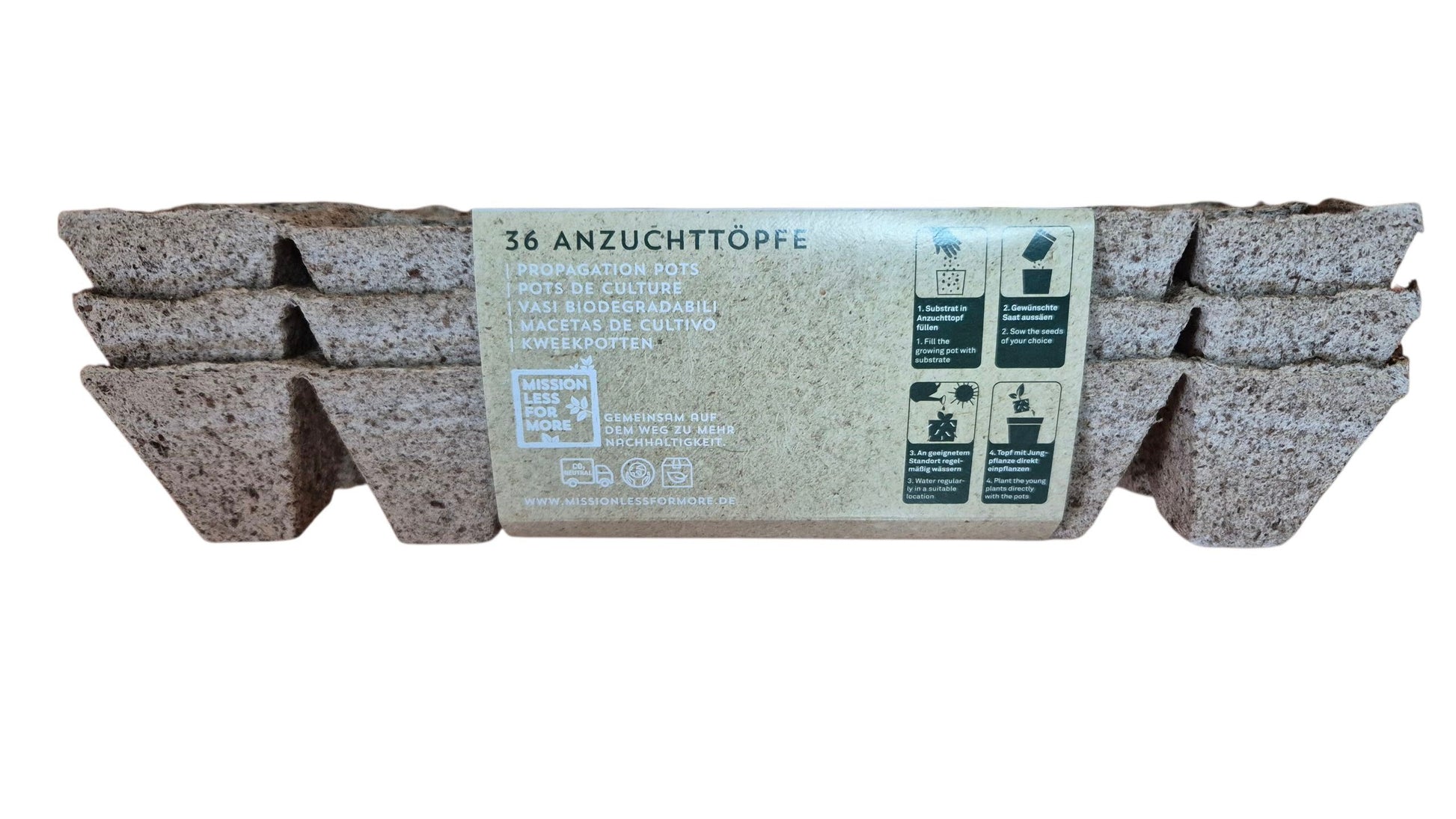 Sämlinge in 5-cm-Anzuchttöpfen – gleichmäßige Durchwurzelung