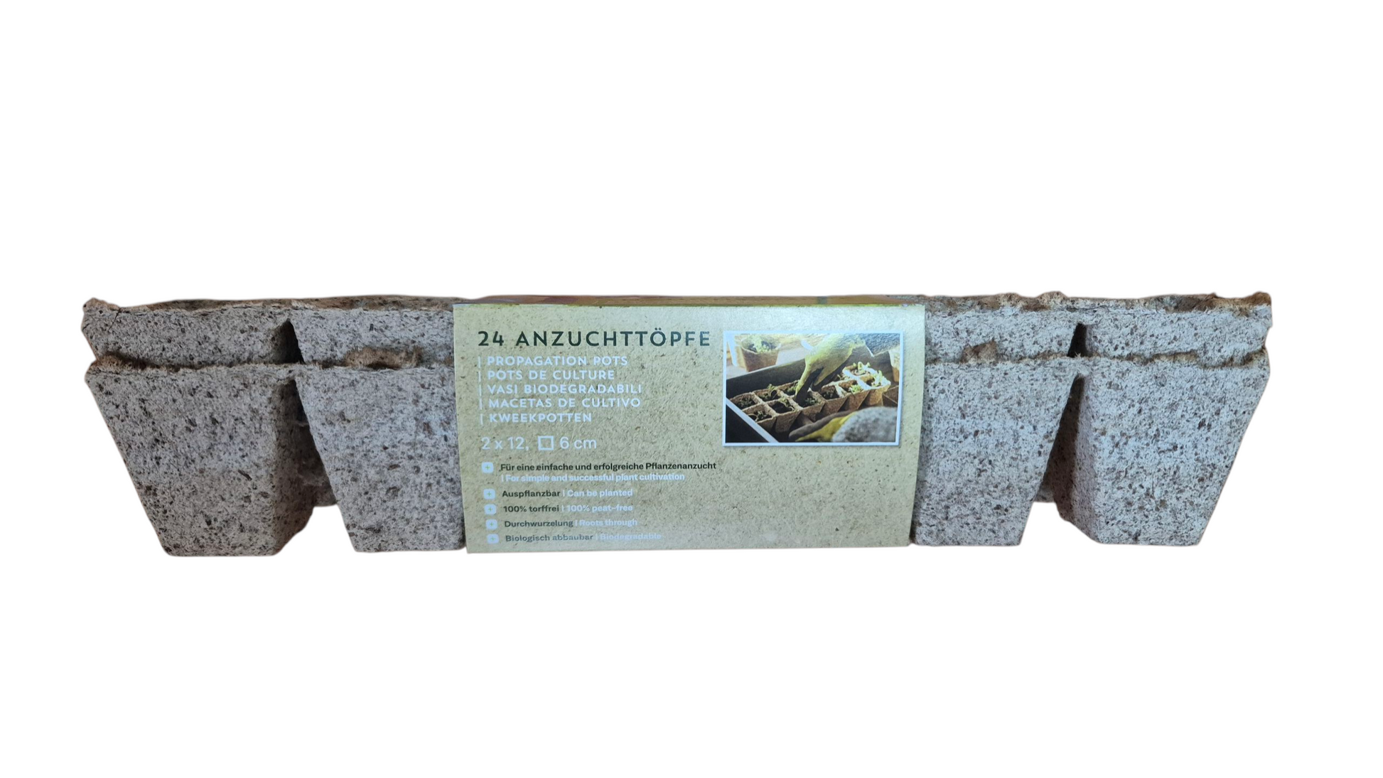 Set mit 24 quadratischen Anzuchttöpfen – passend fürs Anzuchtset