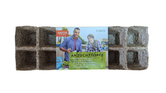 Quadratische 6×6 cm-Anzuchttöpfe – Material Kokosfaser/Holzsubstrat