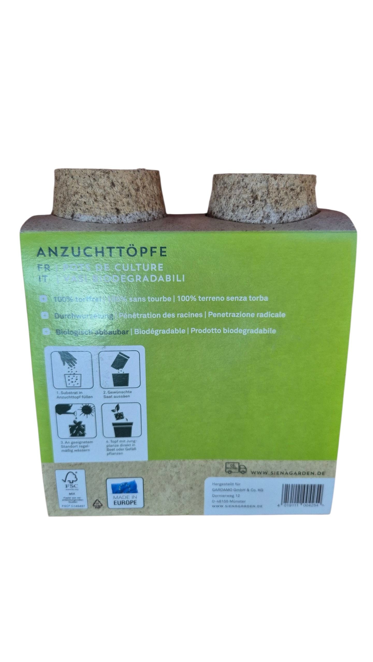 Runde 8-cm-Anzuchttöpfe – Material Kokosfaser/Holzsubstrat