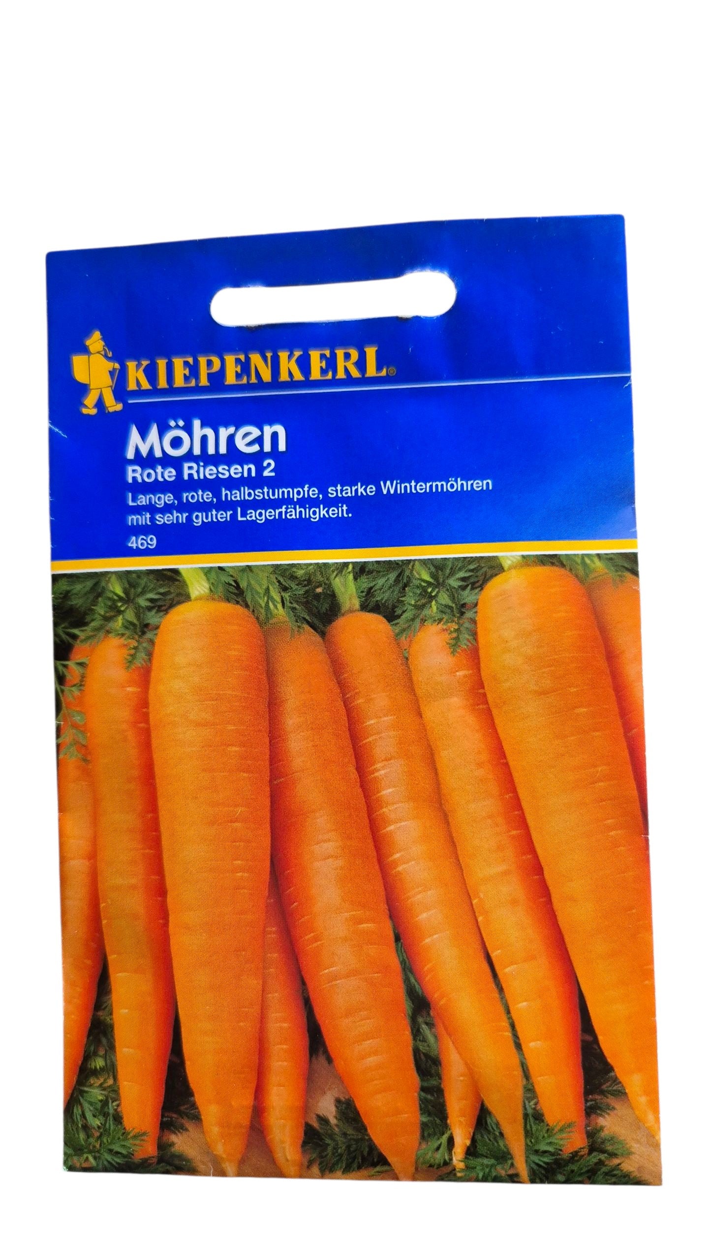 Möhre ‘Ohne Herz 2’ – lange halbstumpfe Karotten (Daucus carota) mit Laub