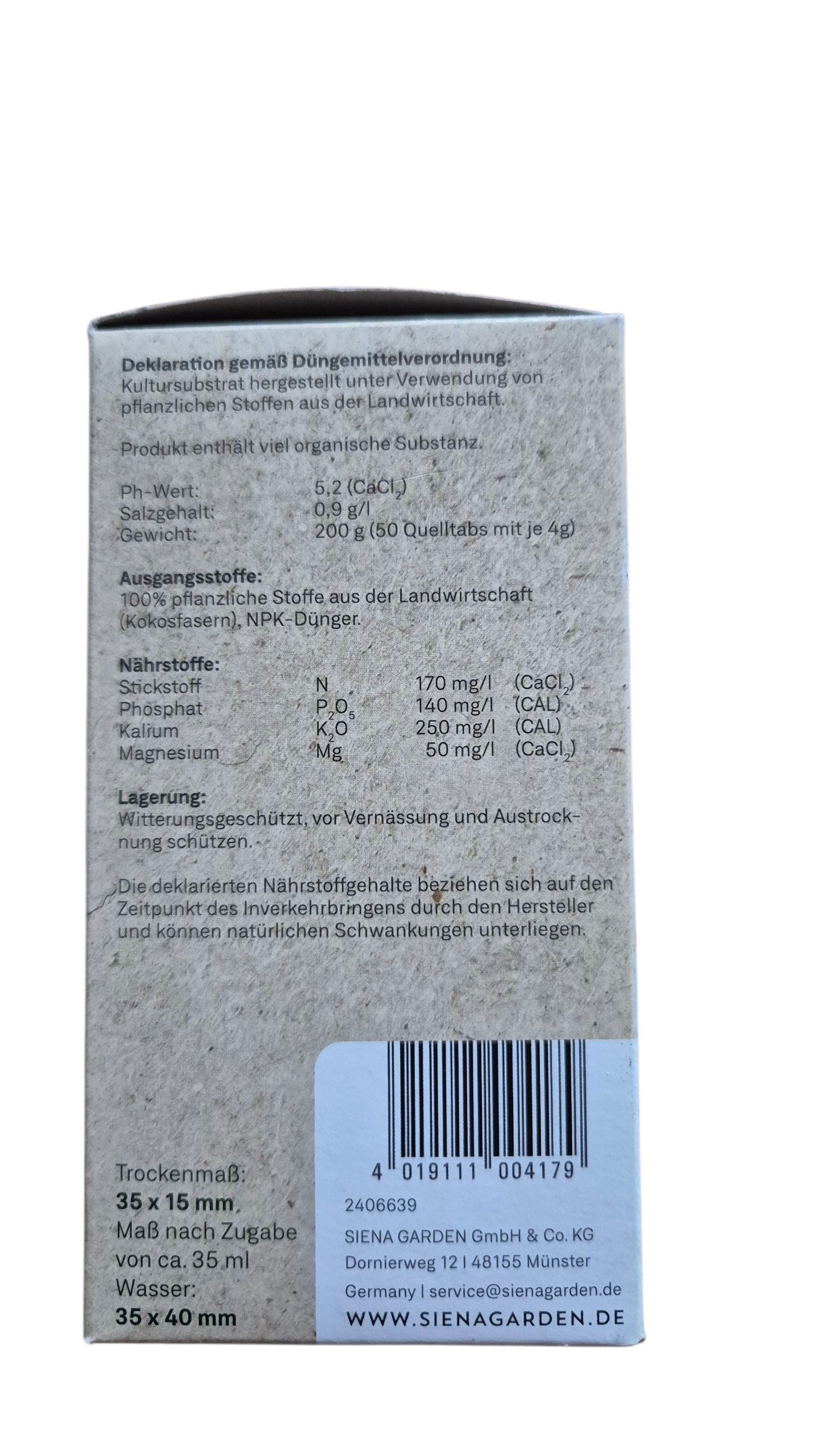 Set mit 50 QuellTöpfen Ø 35 mm – Kokossubstrat, Start-Düngung
