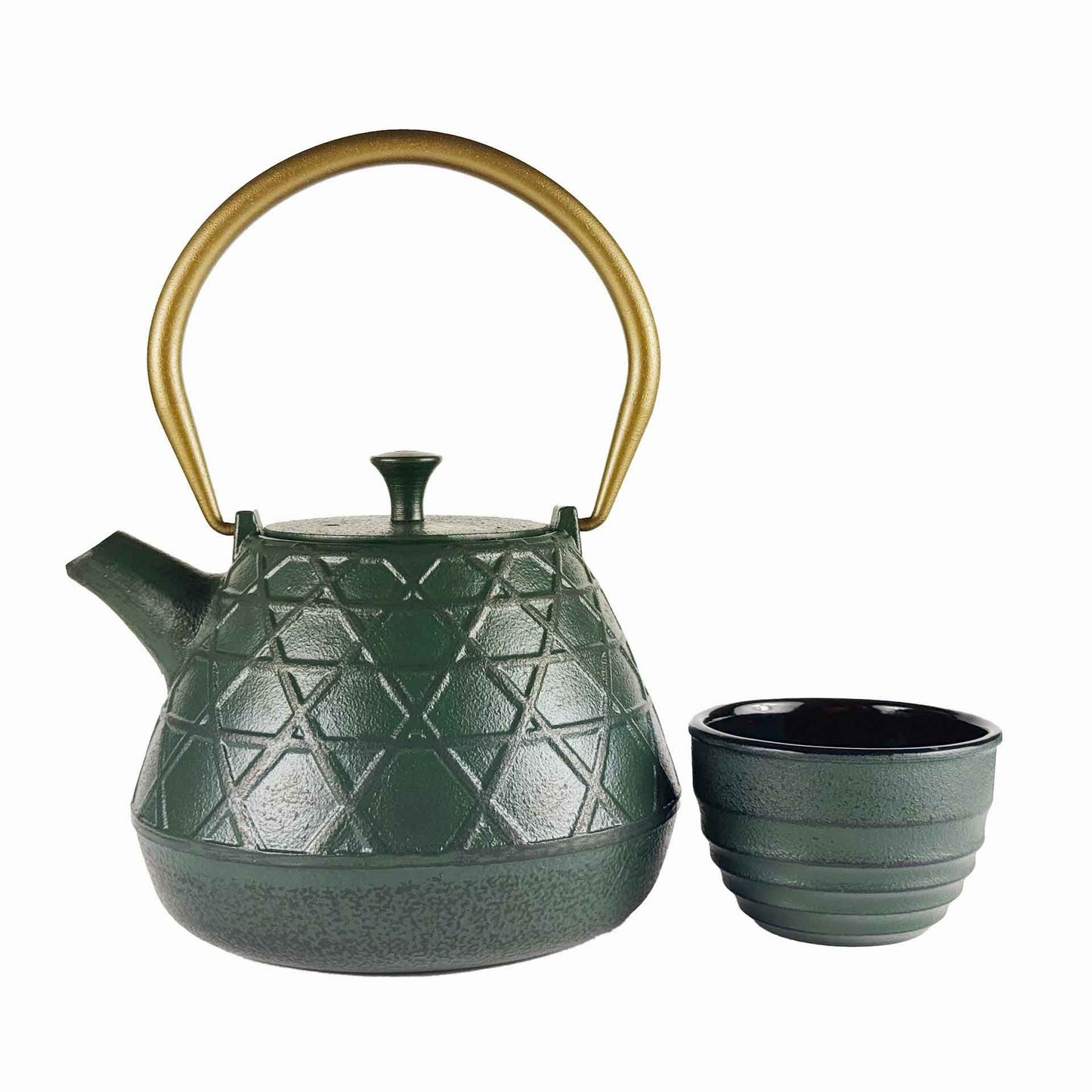 Komorebi Gusseisen Teekanne Detailansicht mit Schale