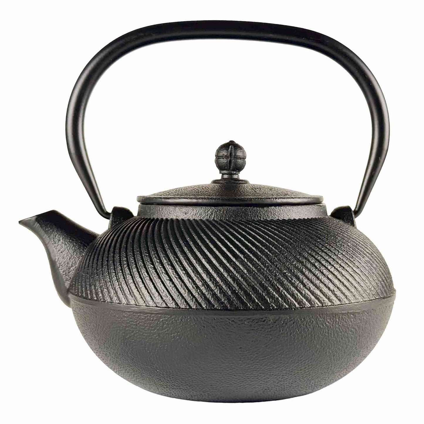 Schwarze Gusseisen-Teekanne Kurotama Seitenansicht