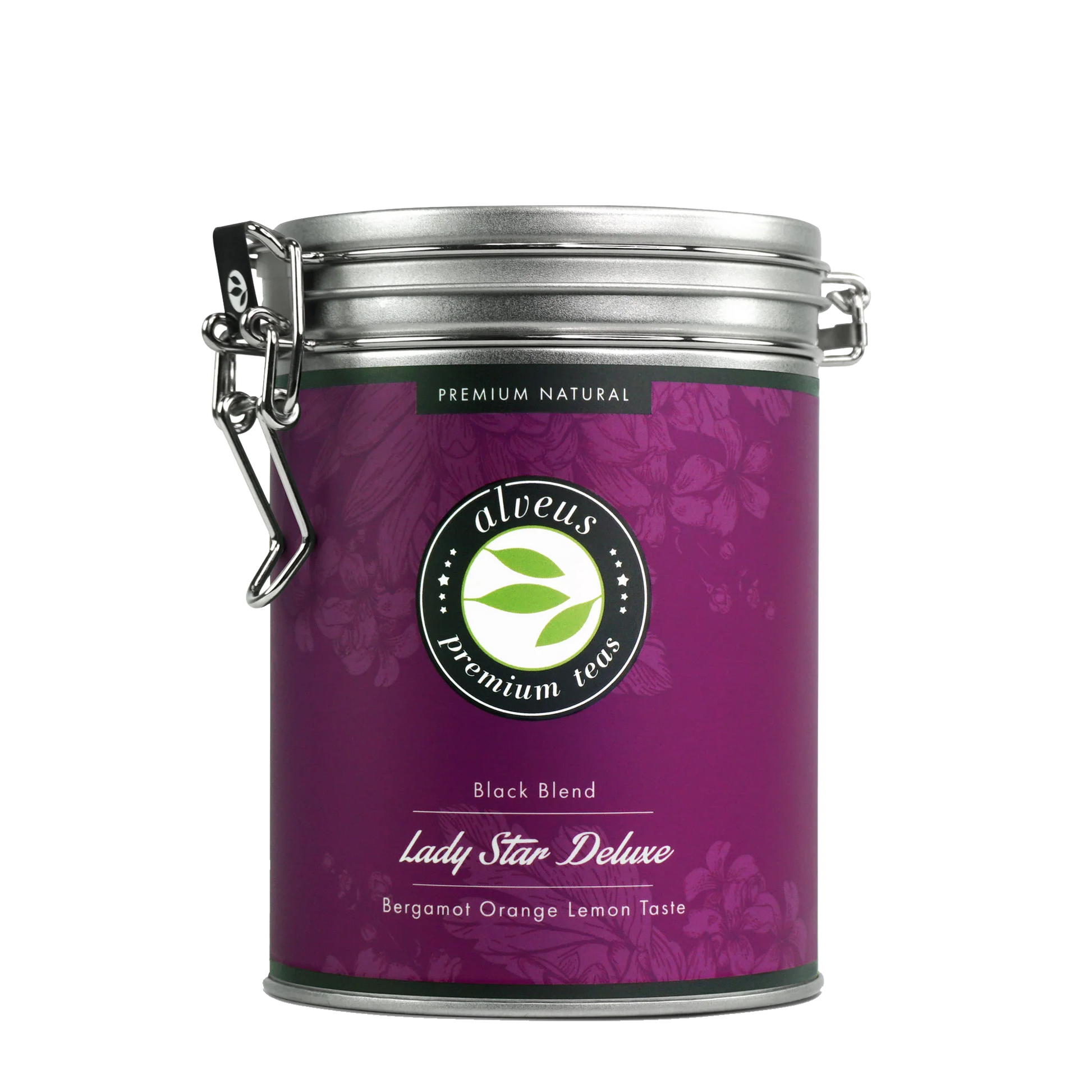Lady Star Deluxe Schwarztee – Produktfoto mit loser Teemischung und Verpackung
