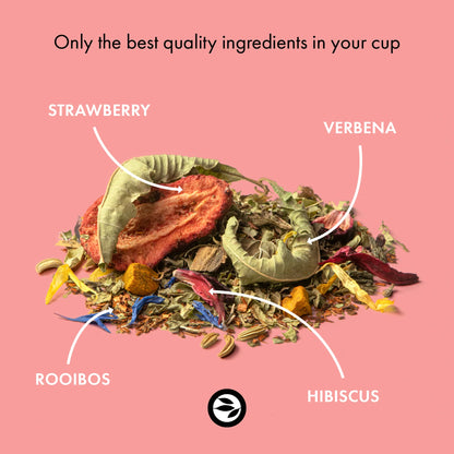 Summer Miracle – Rooibos Teemischung mit Erdbeere, Hibiskus, Verbene und Kornblumen