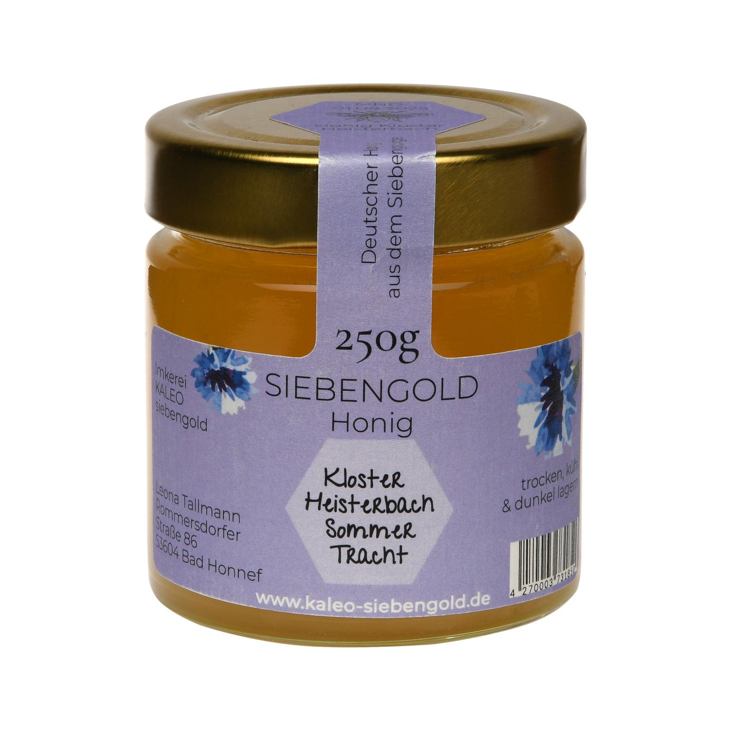 KlosterHeisterbachSommertracht_250g Siebengebirge Honig Blütenhonig regional Imkerei siebengold