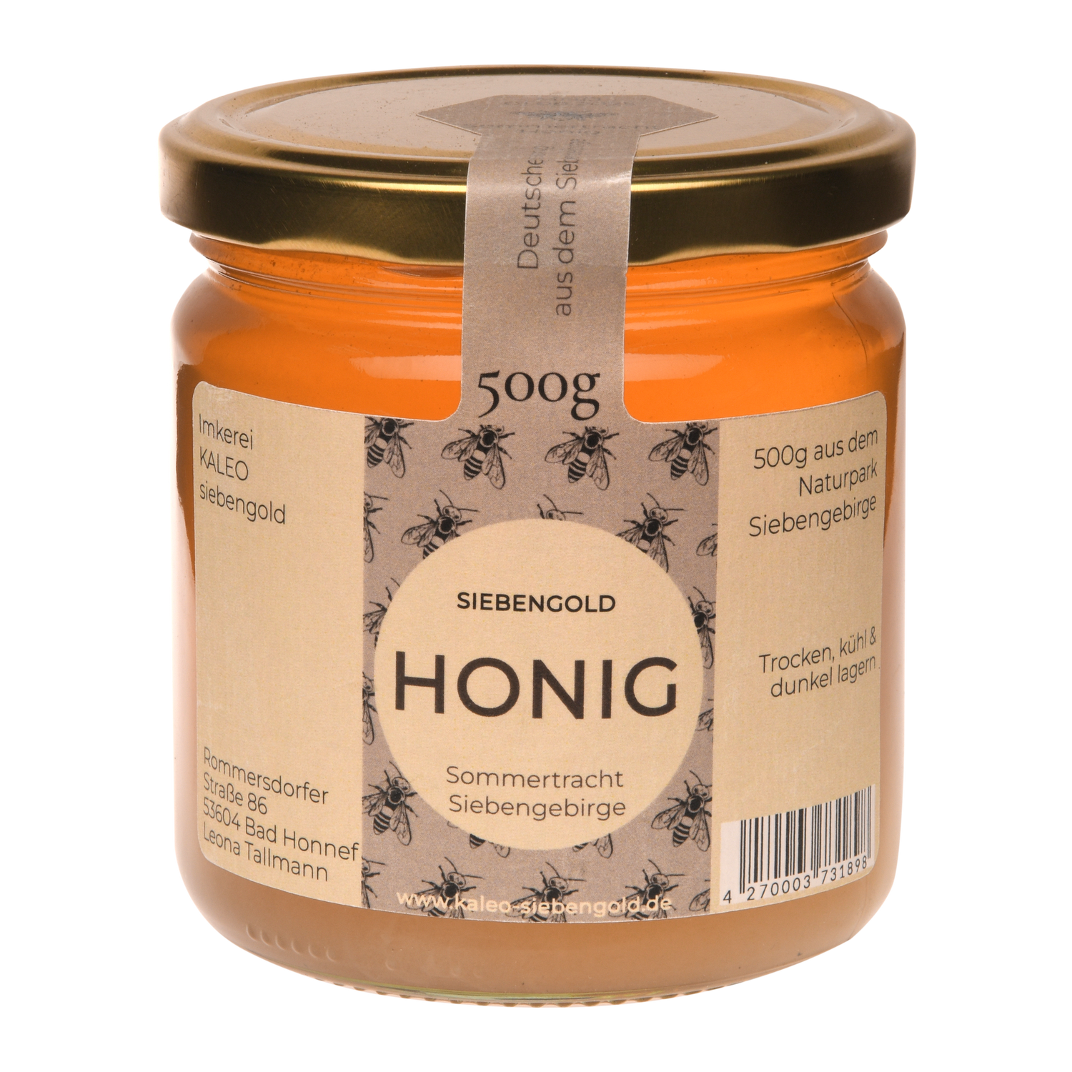 Honig Siebengebirge siebengold Bonn Sommertracht Ittenbach Löwenburg 500g