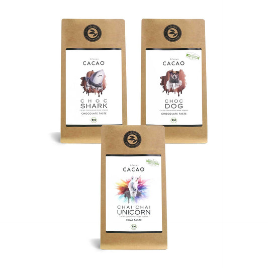 CACAO Trio Bundle mit drei Bio-Kakaos von Alveus (3×125 g)