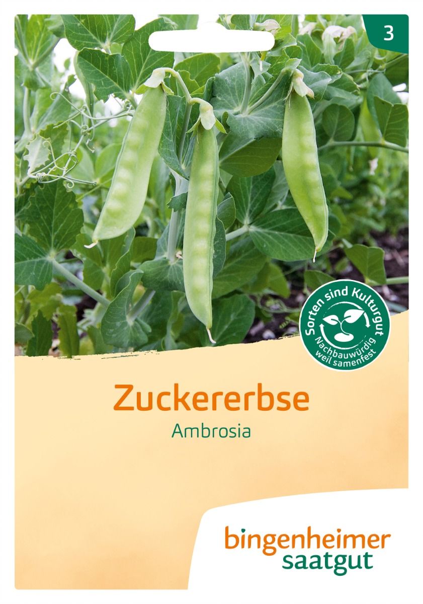 Saatguttüte Bio-Zuckererbse Ambrosia von Bingenheimer Saatgut