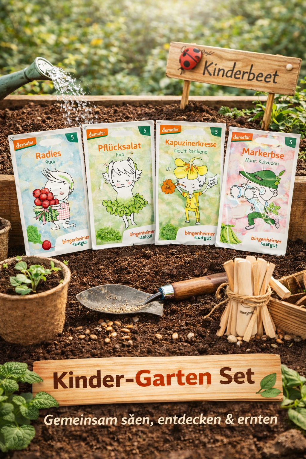 Kinder Garten Set 4 Sorten für kleine Gärtner