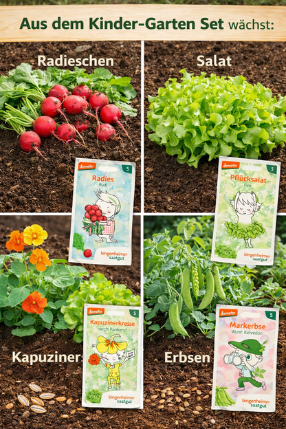 Kinder Garten Set 4 Sorten für kleine Gärtner