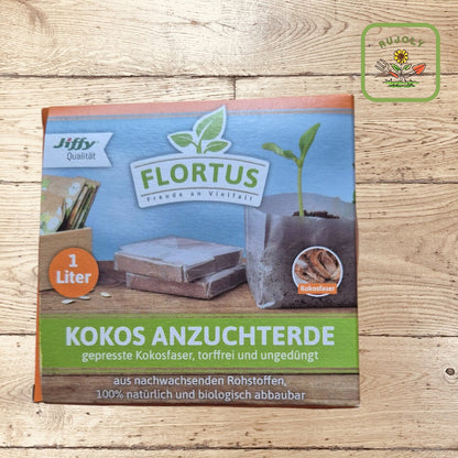 FLORTUS Kokos Anzuchterde 60 g – torffreies, nachhaltiges Substrat für gesunde Pflanzenanzucht