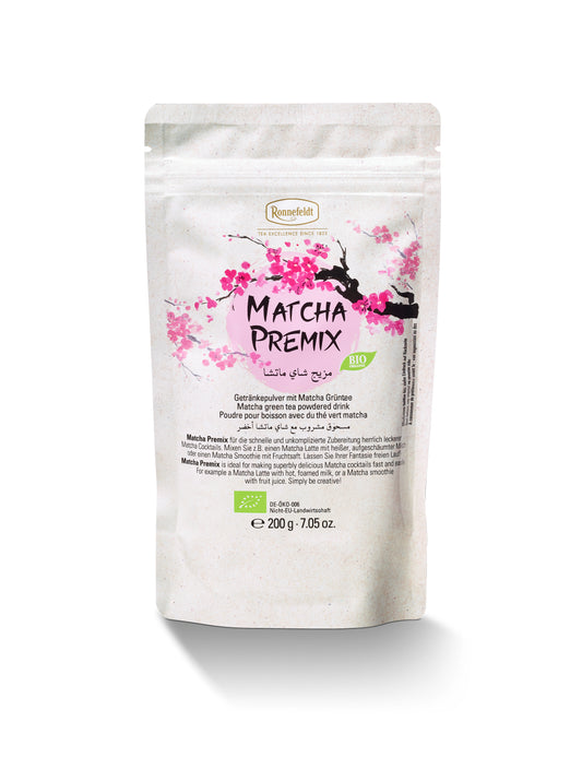 Ronnefeldt Bio Matcha Premix Getränkepulver mit 20 % Matcha, 200-g-Packung