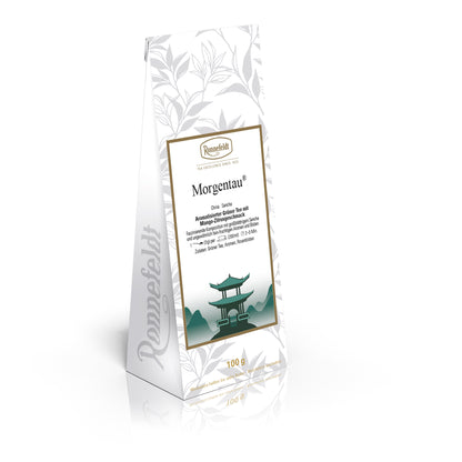 Ronnefeldt Morgentau® grüner Tee mit Mango-Zitrusgeschmack, 100-g-Packung