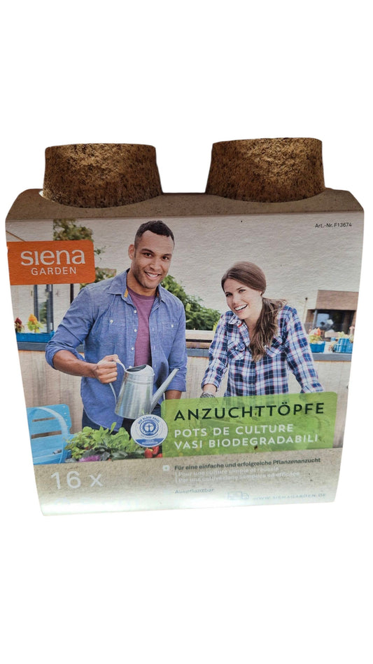 Bio-Anzuchttöpfe Ø 8 cm rund – 16 Stück, torffrei