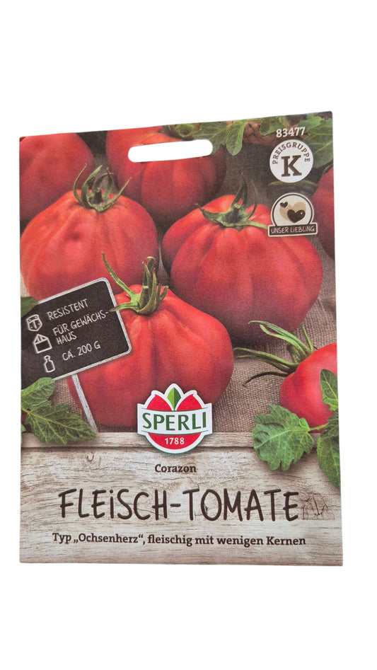 Fleischtomate Corazon F1 – große, herzförmige Früchte (Ochsenherz)