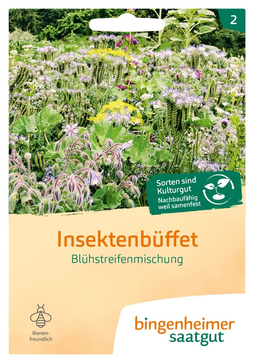 Saatguttüte Bio Insektenbüffet Blühstreifenmischung von Bingenheimer Saatgut