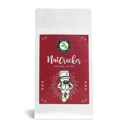 NutCracker Grüner Tee in 100 g Tüte – winterlich, nussig, mild