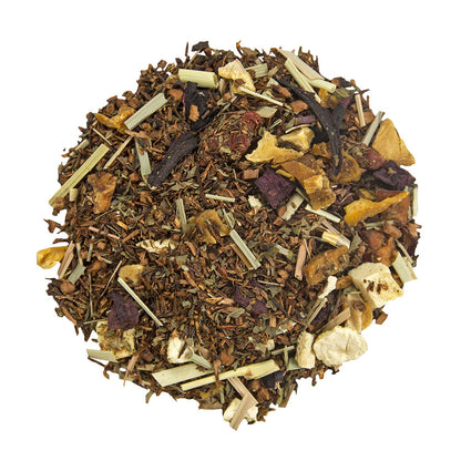 Red Ice Tea von alveus® in silberner 100-g-Metalldose mit Bügelverschluss und pinkem Etikett
