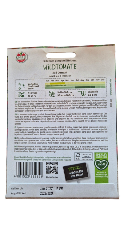 Saatgut-Tüte Red Currant – Portion für ca. 8 Pflanzen