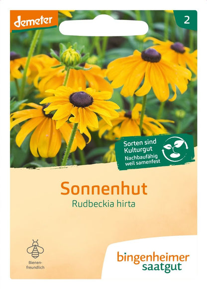 Sonnenhut Rudbeckia hirta Bio-Saatgut von Bingenheimer Saatgut in der Originalverpackung