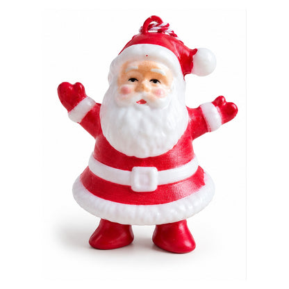 Weihnachtsmann-Anhänger in Rot und Weiß auf weißem Hintergrund